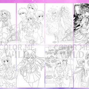 May include: A collection of eight black and white manga-style illustrations, featuring various characters in romantic and dramatic scenes. The phrase "COLOR ME WILD" is printed across the bottom of the image.