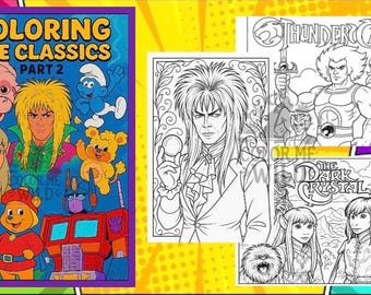 クラシックの塗り絵 パート ll (レトロ 80 年代 90 年代) *10 ページ* 塗り絵 PDF
