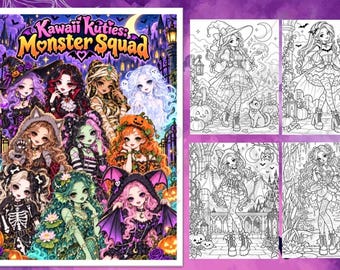 Kawaii Kuties: Páginas para colorir Edição de Halloween *10 páginas* PDF para imprimir