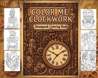 Livro de colorir Color Me Clockwork - Steampunk *30 páginas* PDF