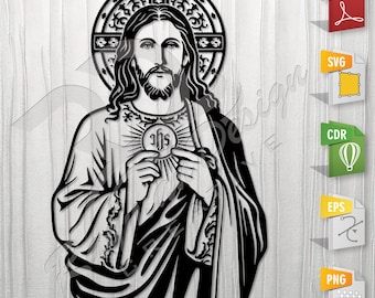 Jesus Christ | Stencil, Outline, SVG, Vector Cut file for Printing, Cutting, Engraving.