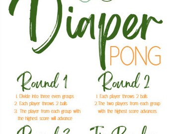Diaper Pong Rules | Etsy
