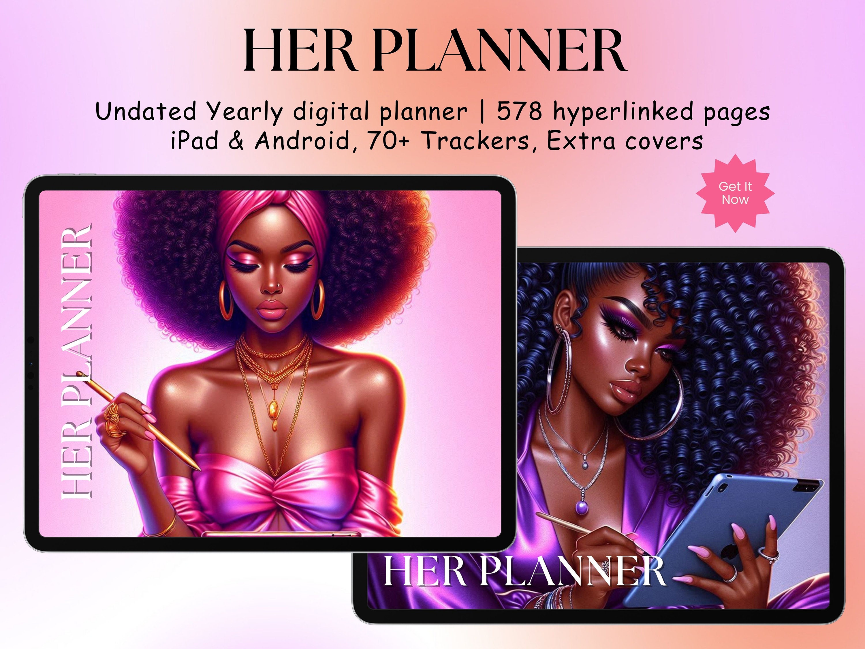 Black Girl Planner Digital Planner For That Girl iPad Goodnotes Planner And Notability Planner Monthly Planner Daily Planner Weekly Planner