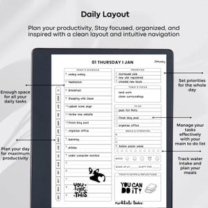 Templates for Kindle Scribe Tablets, Productivity Bundle 2026 : Meeting Notes, Notebook, Project (Hyperlinked PDF), Daily Planner 2026 image 2