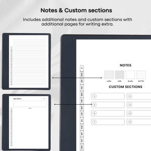 Templates for Kindle Scribe Tablets, Productivity Bundle 2026 : Meeting Notes, Notebook, Project (Hyperlinked PDF), Daily Planner 2026 image 8