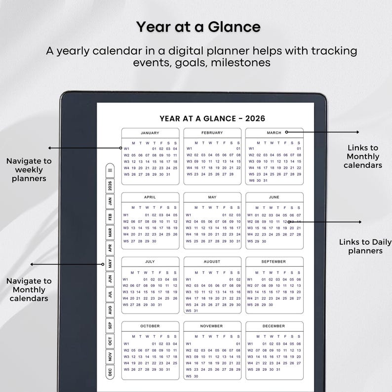Templates for Kindle Scribe Tablets, Productivity Bundle 2026 : Meeting Notes, Notebook, Project (Hyperlinked PDF), Daily Planner 2026 image 3