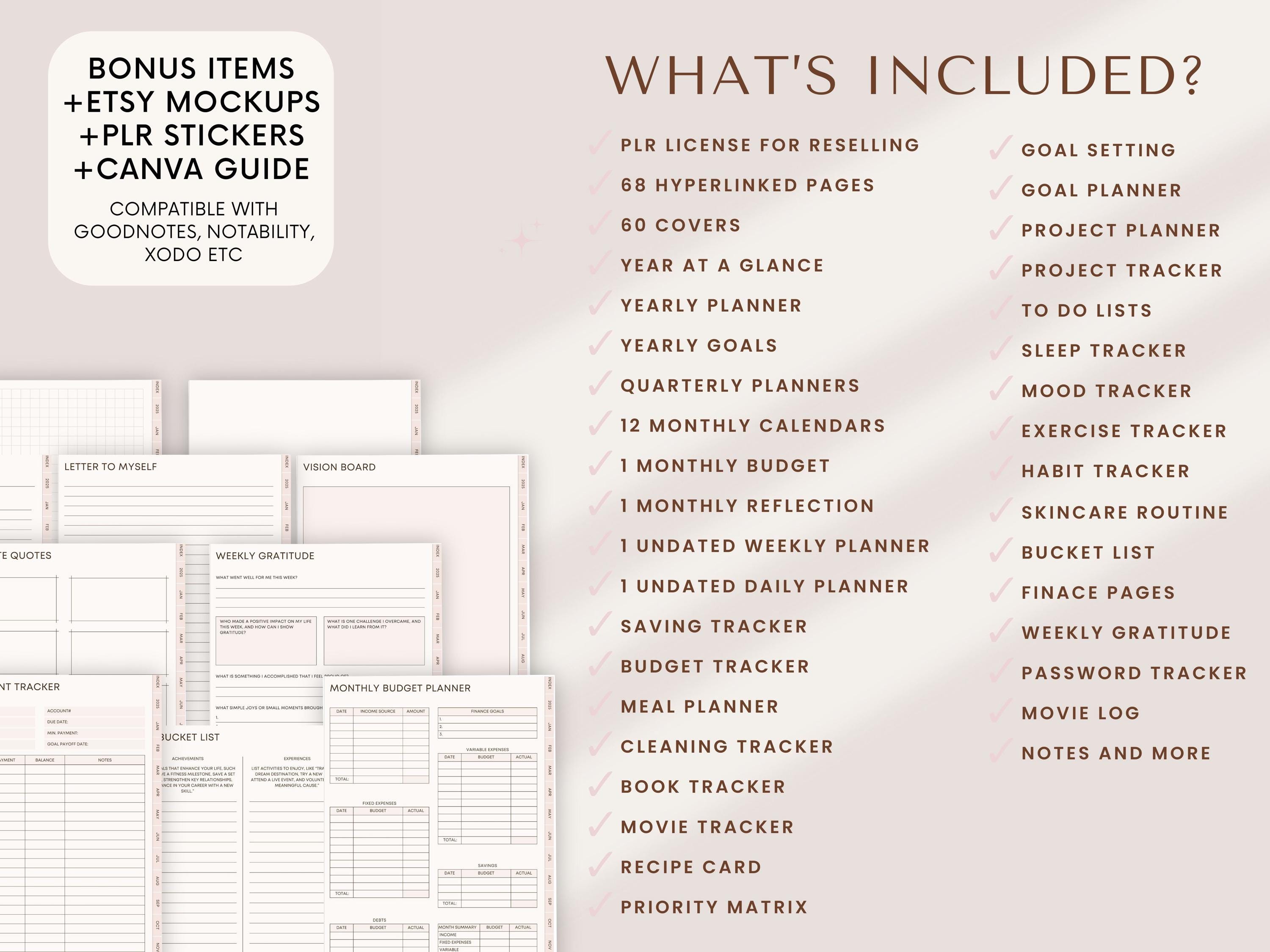2026 Digital Life Planner: Canva Editable, PLR Resell Rights - Etsy