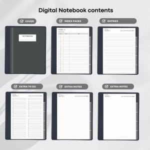 Templates for Kindle Scribe Tablets, Productivity Bundle 2026 : Meeting Notes, Notebook, Project (Hyperlinked PDF), Daily Planner 2026 image 13