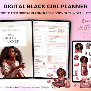 Black Girl Planner, 2025 Digital Planner, Life Planner, Daily Planner, Weekly Planner, Monthly Planner iPad/Tablet, GoodNotes Planner