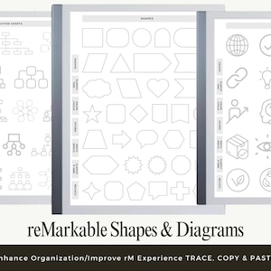 Shapes and Diagrams Compatible with the Remarkable Paper Pro, Remarkable 2, Images to be Traced