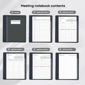 Templates for Kindle Scribe Tablets, Productivity Bundle 2026 : Meeting Notes, Notebook, Project (Hyperlinked PDF), Daily Planner 2026 image 12