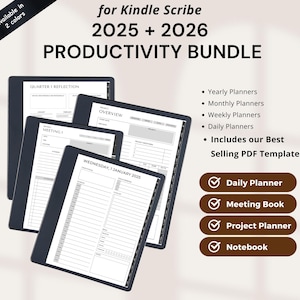 Paquete de agenda Kindle Scribe 2025 y 2026: Diario, notas de reuniones (cuaderno digital) imagen 1