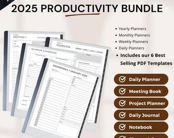 Templates for Remarkable 2 Tablet 2025 | Productivity Bundle, Templates Pack for Remarkable Tablets, eInk templates, hyperlinked PDF