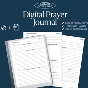 Prayer Journal for Remarkable 2, Kindle Scribe, Christian Planner, Faith Planner, Bible Journal, Devotional planner reMarkable tablet.