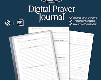 Digital Prayer Journal: Christian Planner for Remarkable 2, Kindle Scribe (PDF)