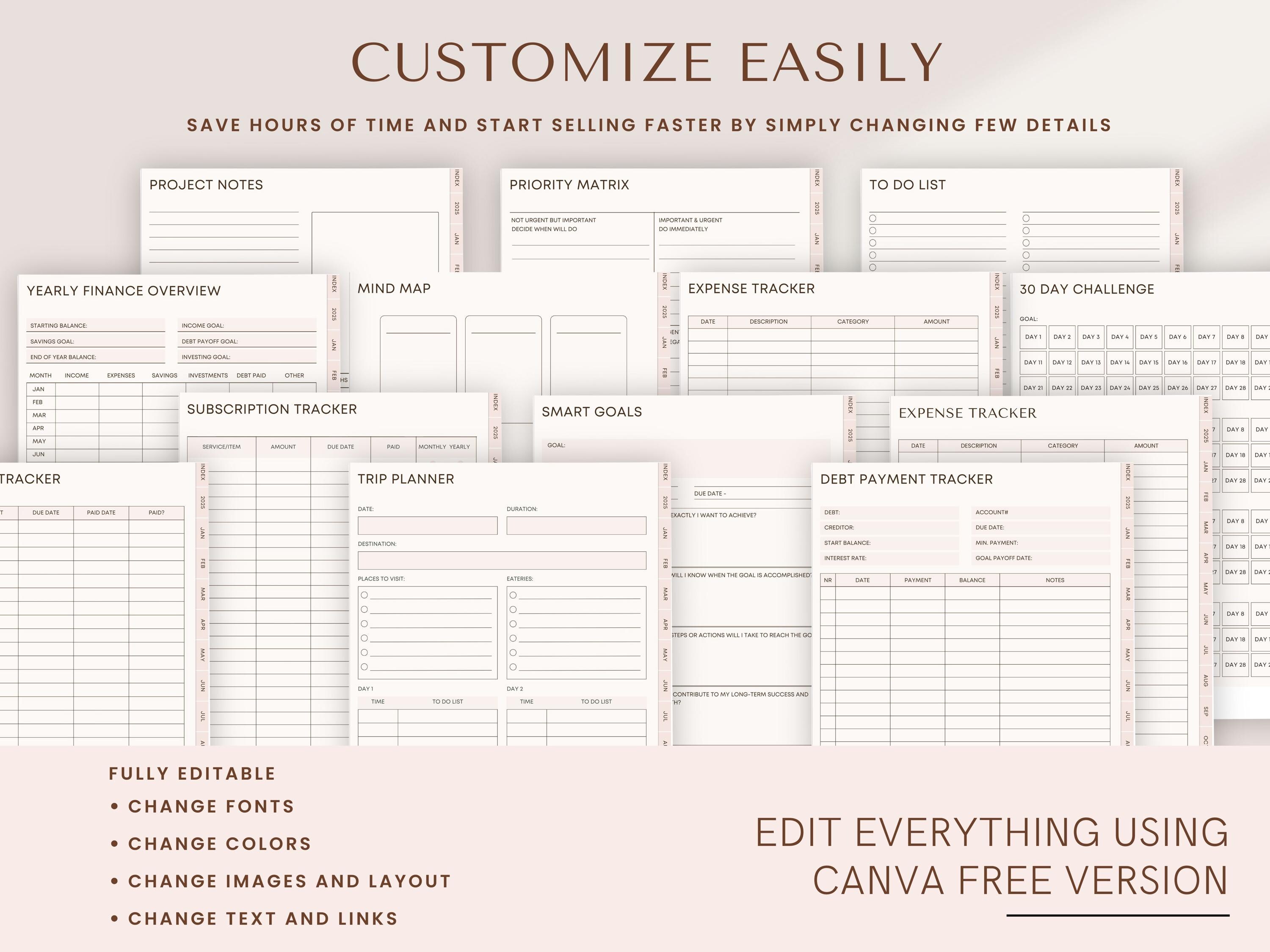 2026 Digital Life Planner: Canva Editable, PLR Resell Rights - Etsy