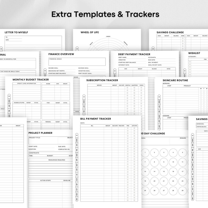 Templates for Kindle Scribe Tablets, Productivity Bundle 2026 : Meeting Notes, Notebook, Project (Hyperlinked PDF), Daily Planner 2026 image 9