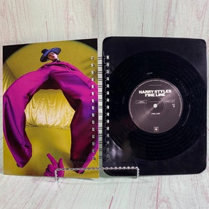 Recycled album notebook, vinyl record notebook, Record Journal, music lover gift, upcycled vinyl, music notebook, pop music journal