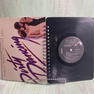 Vinyl notebook- vinyl record notebook/Recycled Journal/Album Cover Notebook/recycled vinyl/music notebook/music journal/Dirty Dancing