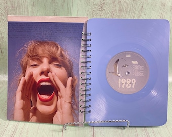 Cuaderno de discos de vinilo reciclados: diario para amantes de la música