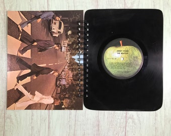 Beatles Abbey Road Upcycled Vinyl Record Notebook - Music Lover Gift