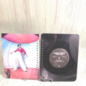 Recycled album notebook, vinyl record notebook, Record Journal, music lover gift, upcycled vinyl, pop music journal, Concert Journal