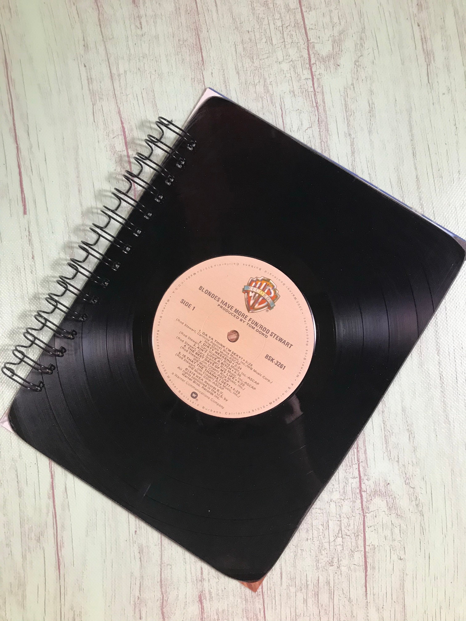Vinyl Notebook Rod Stewart Vinyl Record Notebook: Upcycled Music Journal - Etsy