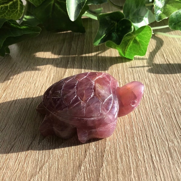 Lavender Rose Quartz Turtle