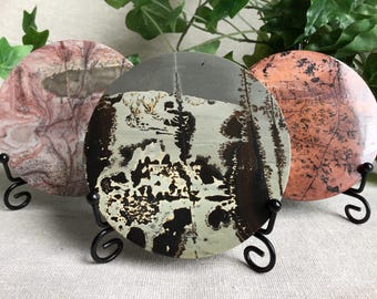 Picture Jasper round Slab With Stand