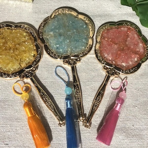 Hand Mirror with Stones