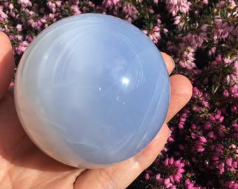 Blue Calcedony Sphere (a)