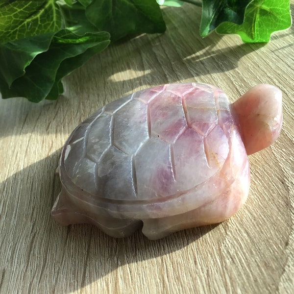 Lavender Rose Quartz Turtle