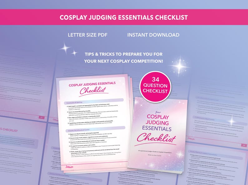 Cosplay Essentials Cosplay Judging Essentials Checklist - PDF Instant Download - Etsy