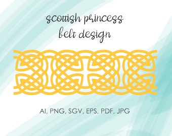 Scottish Princess belt design  | AI digital file for cosplay, embroidery, parties, downloadable file