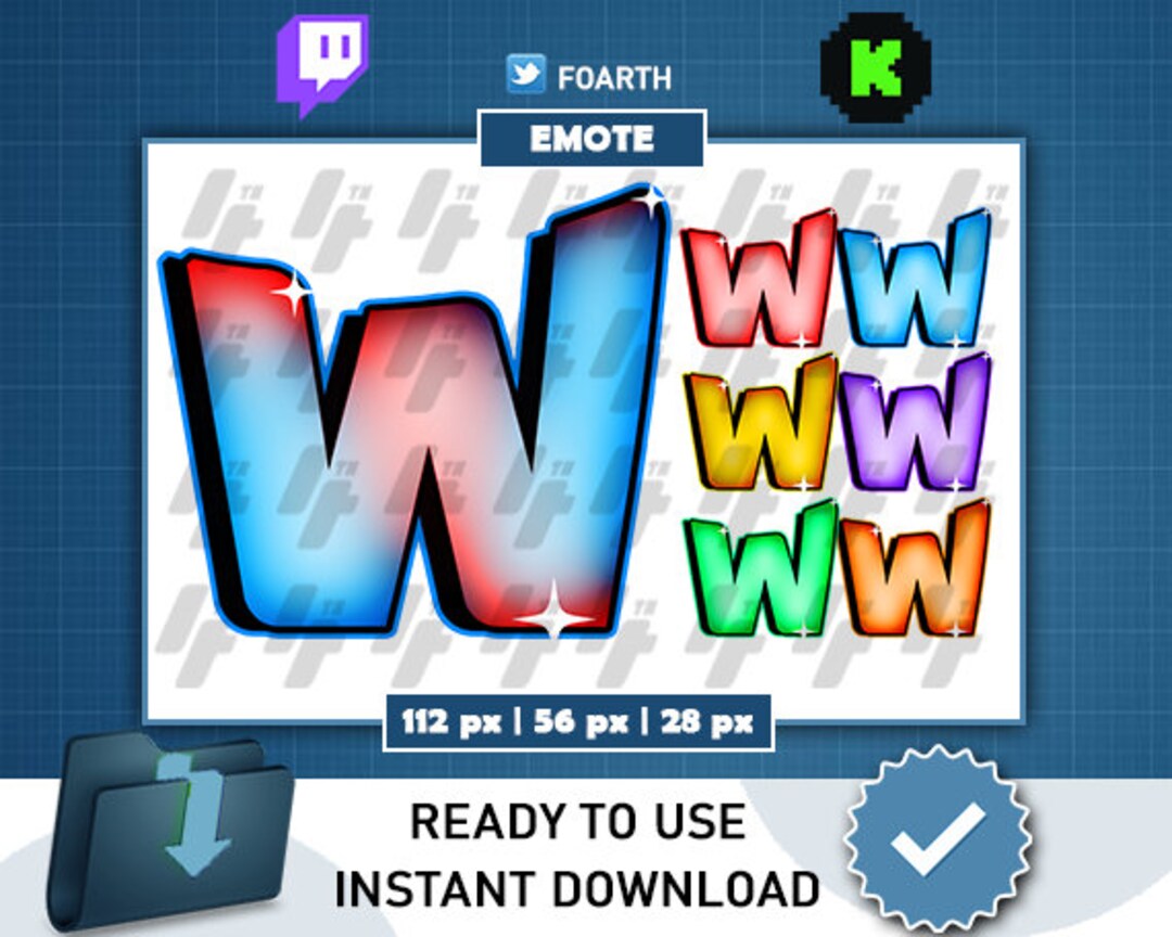 X7 W Emote Colour Bundle Twitch Emote Discord Emote Facebook Emote ...