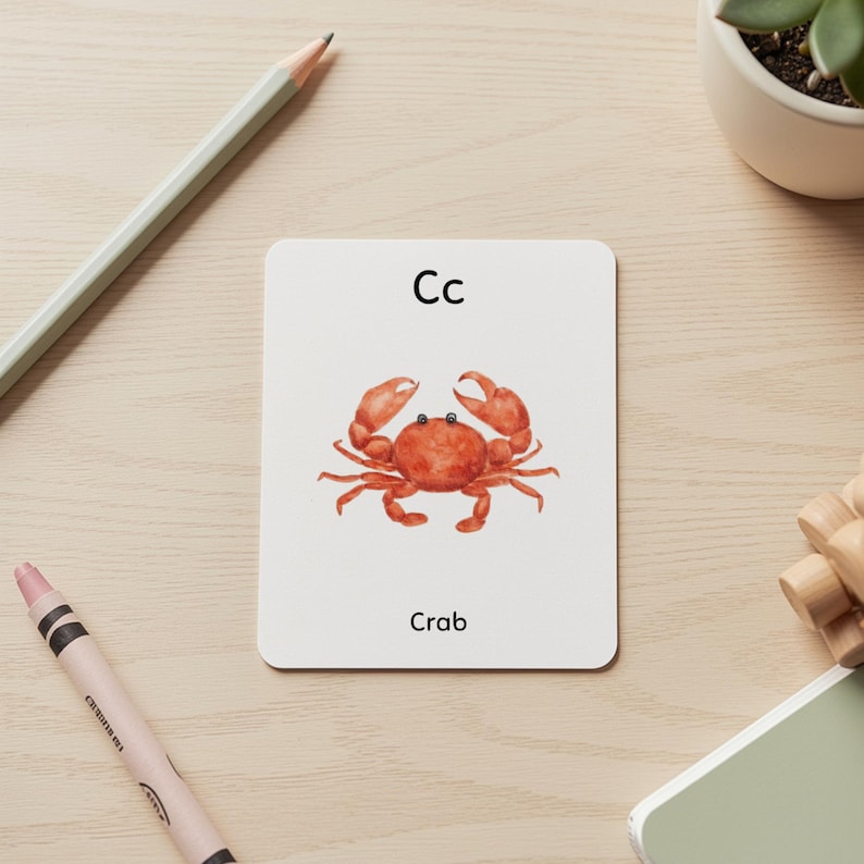 Ocean Animals Alphabet Flashcards | Montessori ABC Tracing Printable ...
