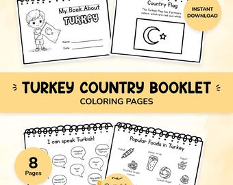 Turkey Country Coloring Booklet | Turkish Culture Activity Pages (PDF Download)