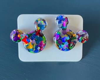 Mouse glitter earrings