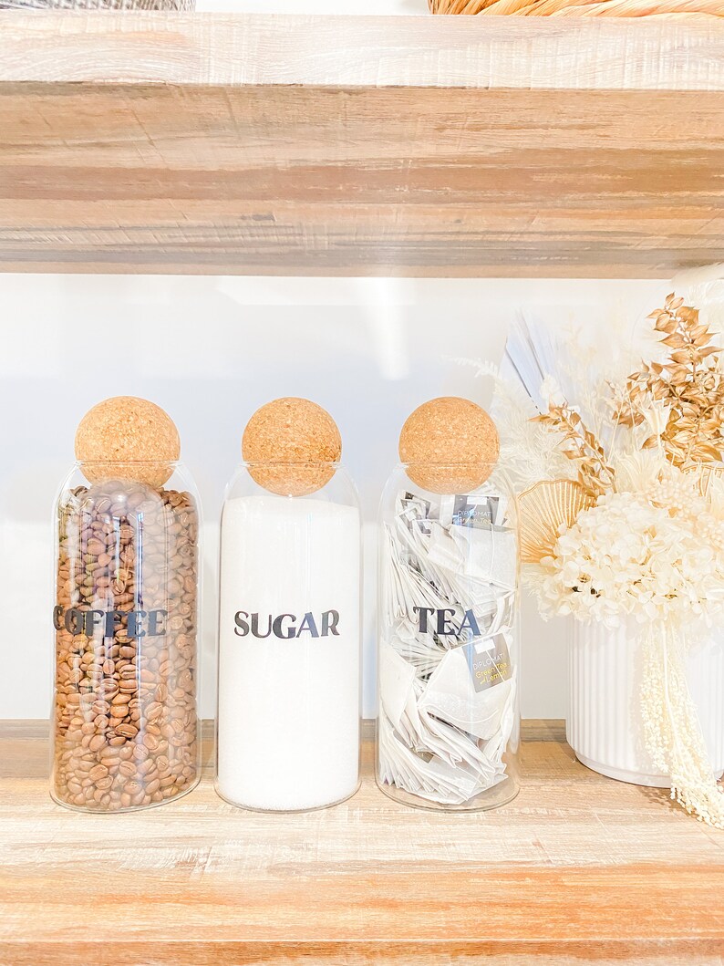 THE FORT Cork Ball Lid Jars With Labels Etsy Australia