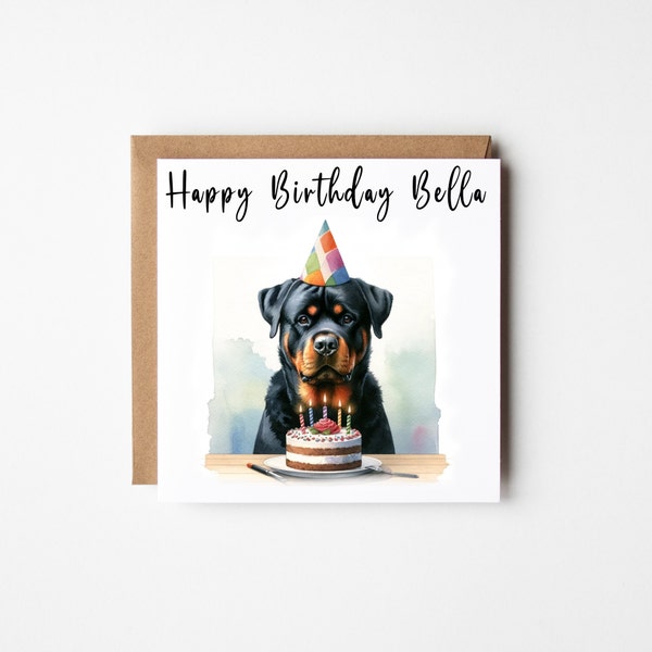 Personalised Rottweiler Birthday Card | Card From Dog | Dog Card | Dog Birthday | Pet Birthday | Dog Dad | Dog Mum | Vet Card