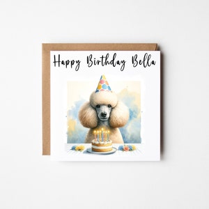 Personalised Poodle Birthday Card 3 Colours | Card From Dog | Dog Card | Dog Birthday | Pet Birthday | Dog Dad | Dog Mum | Vet Card