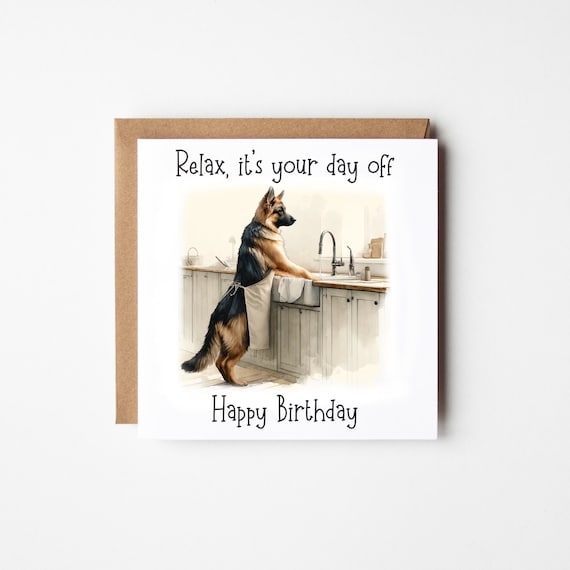 Funny German Shepherd Birthday Card | Cute Dog Birthday Card | Dog Mum Card | Funny Dog Card | Card From Dog
