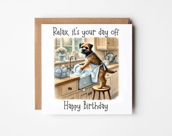 Funny Border Terrier Birthday Card | Card From the Dog | Dog Birthday Card | Dog Dad Birthday Card