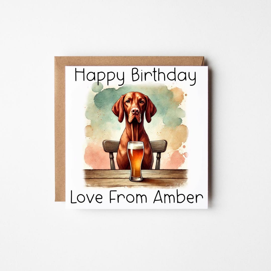Personalised Funny Vizsla Birthday Card | Card From the Dog | Dog ...