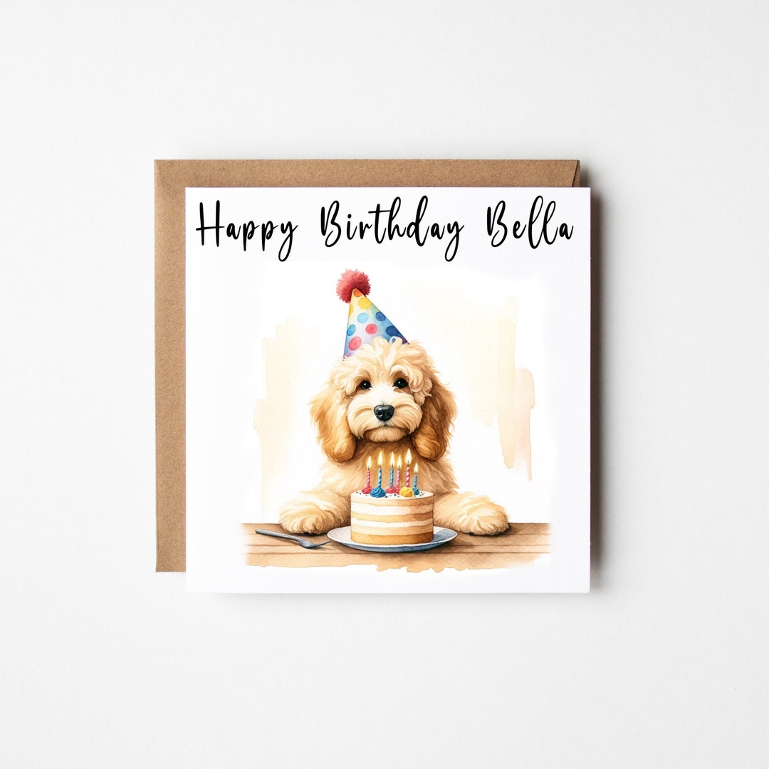 Personalised Cockapoo Birthday Card 5 Colours | Cavapoo | Golden Doodle ...