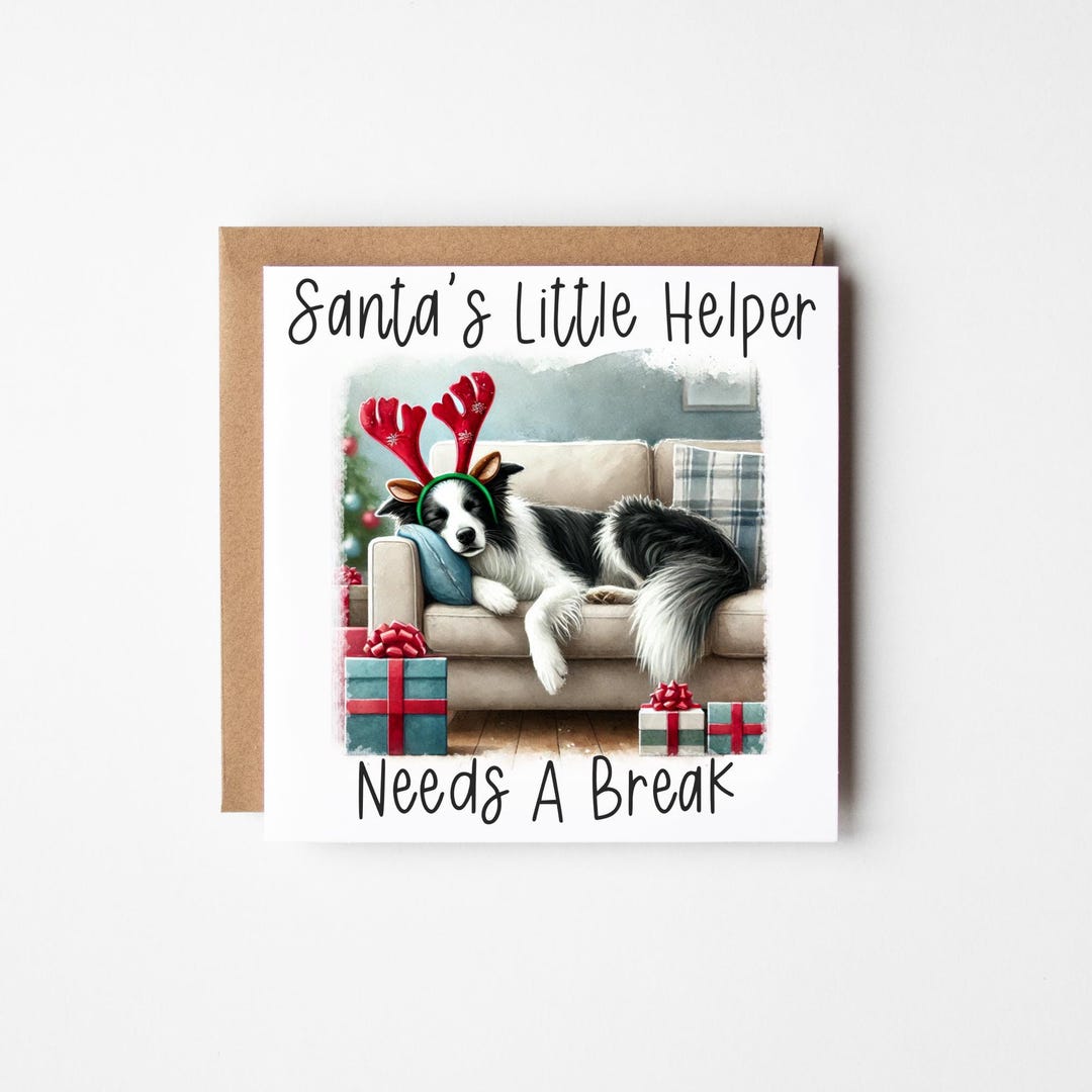 Funny Border Collie Christmas Card | Cute Collie Christmas Card | Card ...