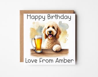 Personalised Funny Labradoodle Birthday Card | Card From Dog | Lab Card | Dog Birthday | Pet Birthday | Dog Dad | Dog Mum | Vet Card