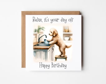 Funny Cockapoo Birthday Card 4 Colours | Cavapoo Birthday Card | Dog Birthday | Card From The Dog | Funny Dog Card | Card For Her