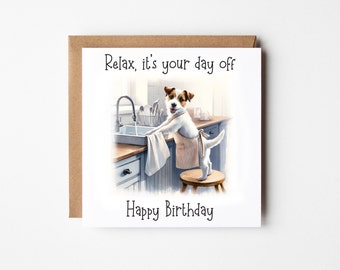 Funny Jack Russel Terrier Birthday Card | Cute Dog Birthday Card | Dog Mum Card | Funny Dog Card | Card From The Dog