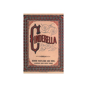 Cinderella Vintage Buch Cover Postkarte - Märchen Retro Dark Academia Junk Journal Schreibwaren